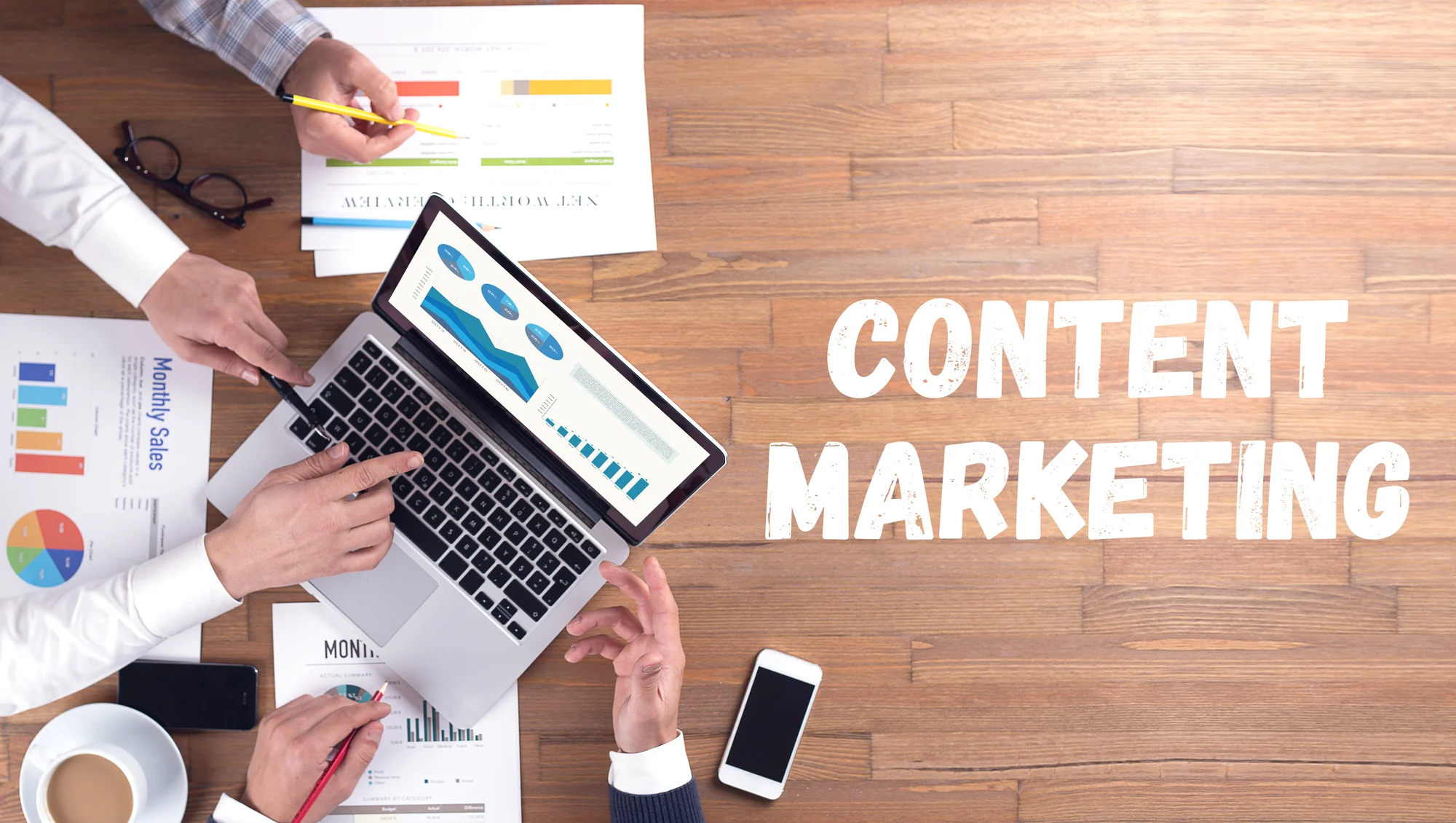 concept image of content marketing for mental health blog content