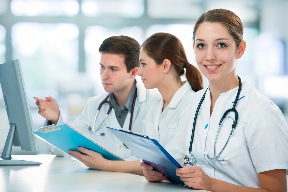 A group of doctors discussing mental health services