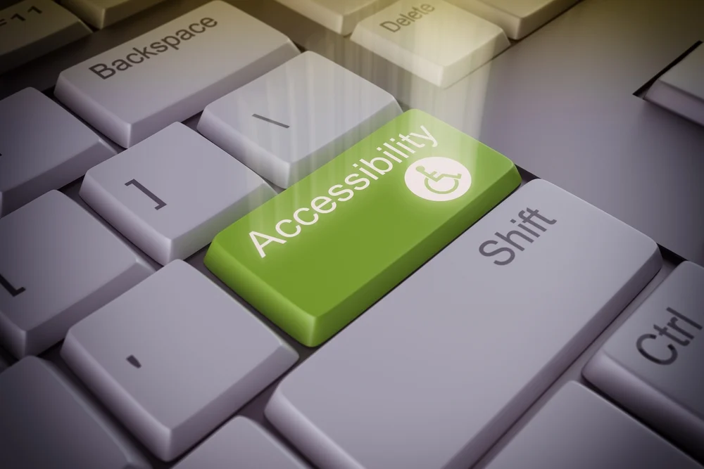 concept image of accessible marketing showing button on a keyboard for accessibility on the web